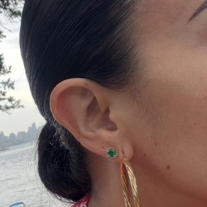 New PABA collection featuring emerald, diamond, and pure gold earrings.